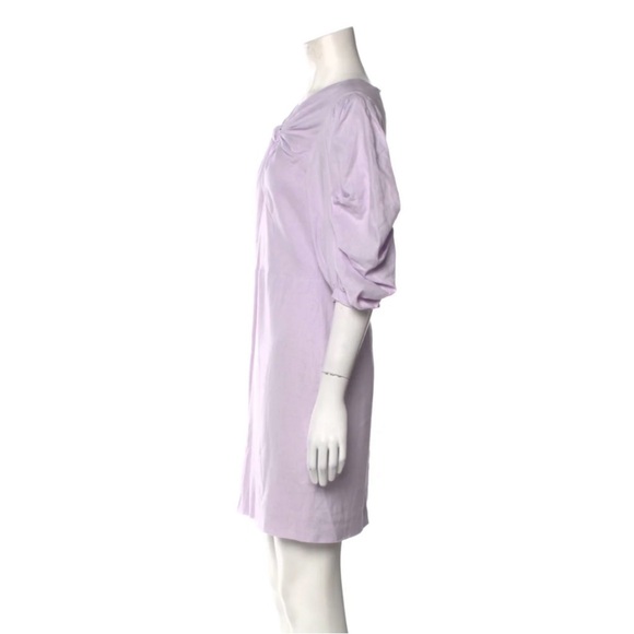EUC FARM RIO V-Neck Mini Dress. Lavender Linen Blend. 3/4 Puffed Sleeve. SZ:XL - Picture 3 of 15